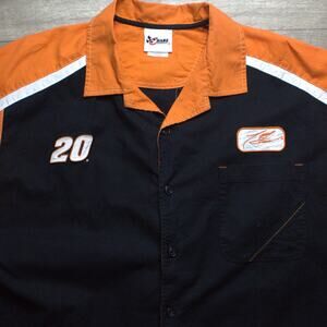 Tony Stewart Home Depot Nascar Racing Vtg Y2K Button Down Collar T Shirt XL